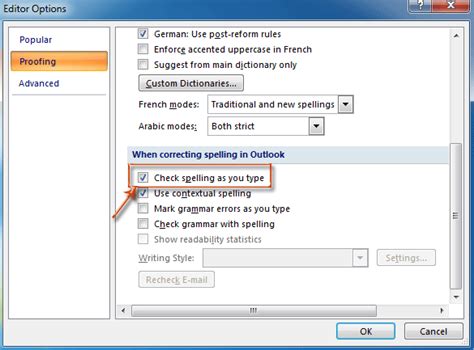 grammar check in outlook|remove spell check in word.
